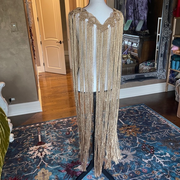 Extra Long Handmade Macrame Poncho - Picture 5 of 13